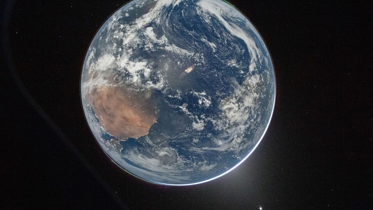 A Moonlit Earth as Seen From Artemis II