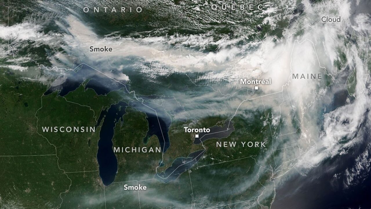 Ontario Wildfire Smoke Moves East